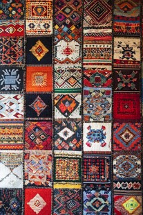 多彩民族风拼贴织物图案