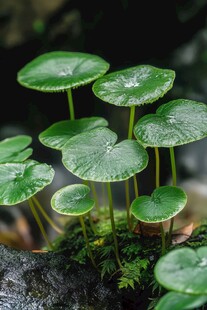 翠绿圆叶植物生机盎然