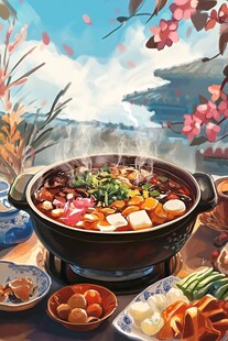 中式火锅盛宴 春意氛围浓
