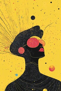 梦幻星际风格的人物剪影