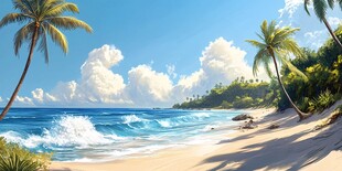 梦幻热带海滩美丽风光