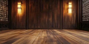 中式木质房间暖光场景