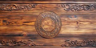 木质雕花板上的精美圆形图案