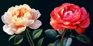 两朵娇艳盛开的美丽花卉