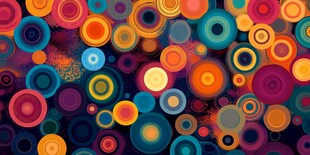 多彩圆圈构成的梦幻图案