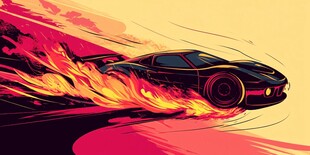 火焰飞驰跑车酷炫瞬间