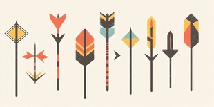多彩几何风格箭头图案设计