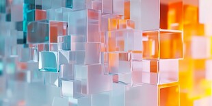 多彩透明立方体背景图