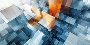 科技感方块立体抽象背景图