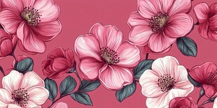 粉色花卉图案背景纹理