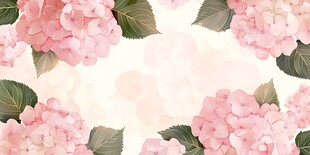 粉色绣球花清新花卉背景