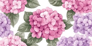 粉色紫色绣球花图案背景