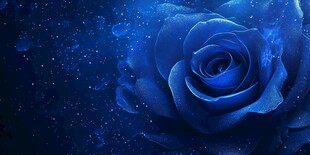 梦幻蓝玫瑰 唯美星空背景