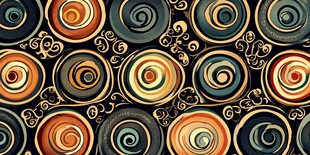 复古风圆形图案无缝背景