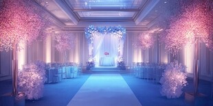 梦幻粉色系浪漫婚礼现场