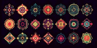 多彩几何装饰图案集合