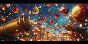 梦幻圣诞夜的奇妙炮击场景