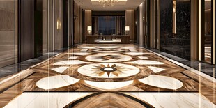 奢华大理石拼花酒店大堂