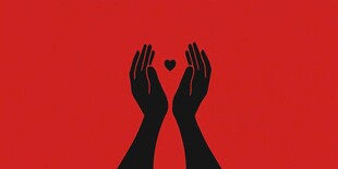 双手捧爱心 红色温暖画面