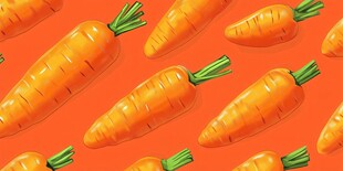 橙色背景上的胡萝卜图案