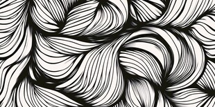 黑白线条缠绕抽象纹理图案