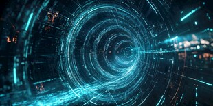 科技感未来时空隧道背景