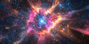 绚丽宇宙星云爆发瞬间