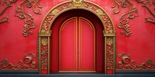 华丽红门 尽显欧式奢华风