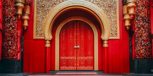 华丽红门 古典建筑的独特魅力