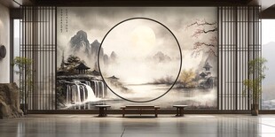 中式山水意境的室内空间