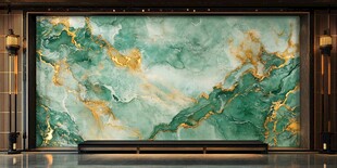 翠金交融大理石背景墙