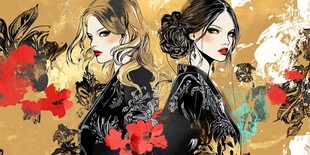 双姝华服 花卉环绕之美