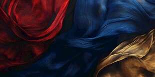 绚丽三色绸带飘动画面