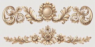 欧式金色雕花装饰元素