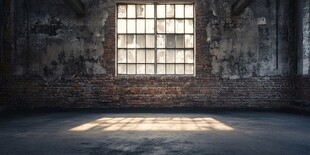 破旧房间里的斑驳阳光