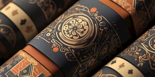 复古风精美包装纸图案展示