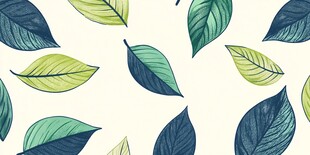 手绘绿叶图案背景