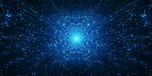 璀璨蓝色科技粒子爆发效果