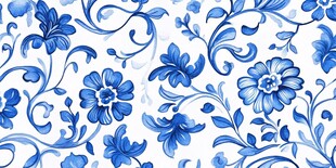 青花瓷风花卉图案纹样