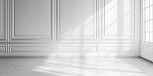 简约白墙室内光影空间