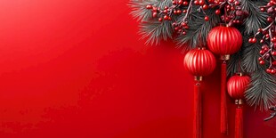 红色背景的中式节日装饰