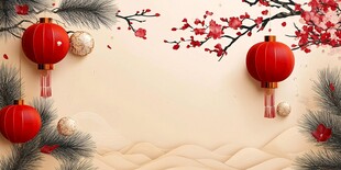 中式新春装饰背景图