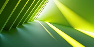 绿光隧道 未来感几何光影