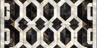 黑白几何大理石拼花图案