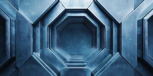 未来感金属六边形通道