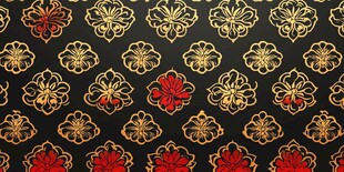 黑金红中式复古花卉图案