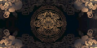 中式黑金古典花纹背景图