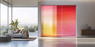 绚丽渐变移门装点现代客厅