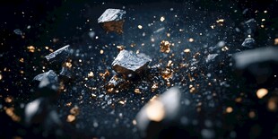 飞散矿石特效场景画面