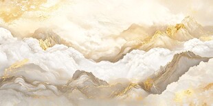 云海漫卷的壮丽山川景色